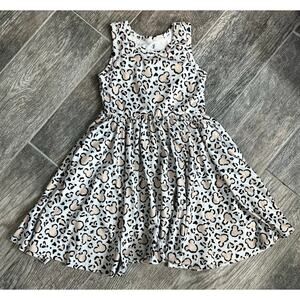 Girls Mickey Mouse Pattern Boutique Dress Size 3/4T White Leopard